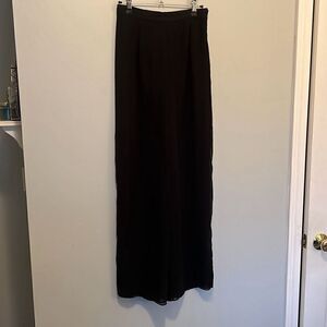 R&M Richards Women's Black Side Slit Layered Wide Leg Sheer Palazzo Pants